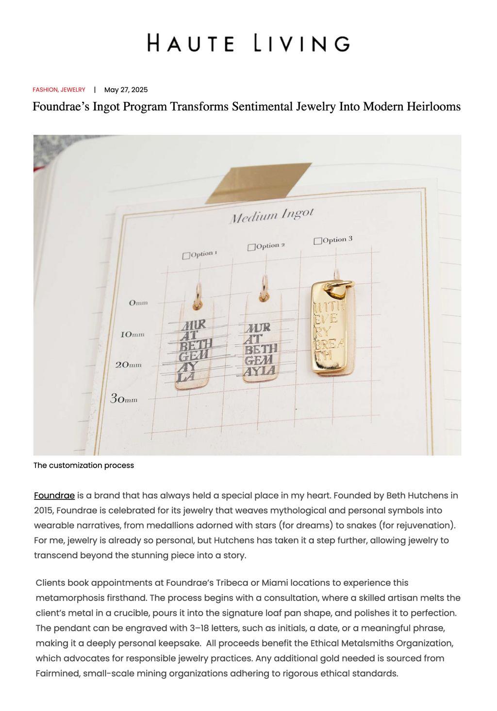 FoundRae's Ingot Program Transforms Sentimental Jewelry Into Modern Heirlooms