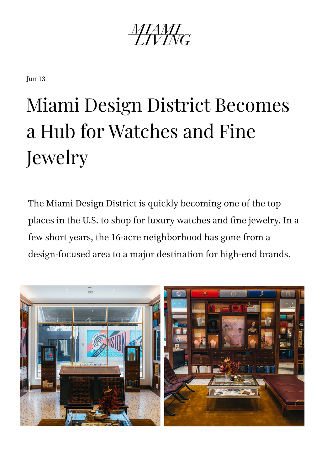 Miami Design District Becomes a Hub for Watches and Fine Jewelry