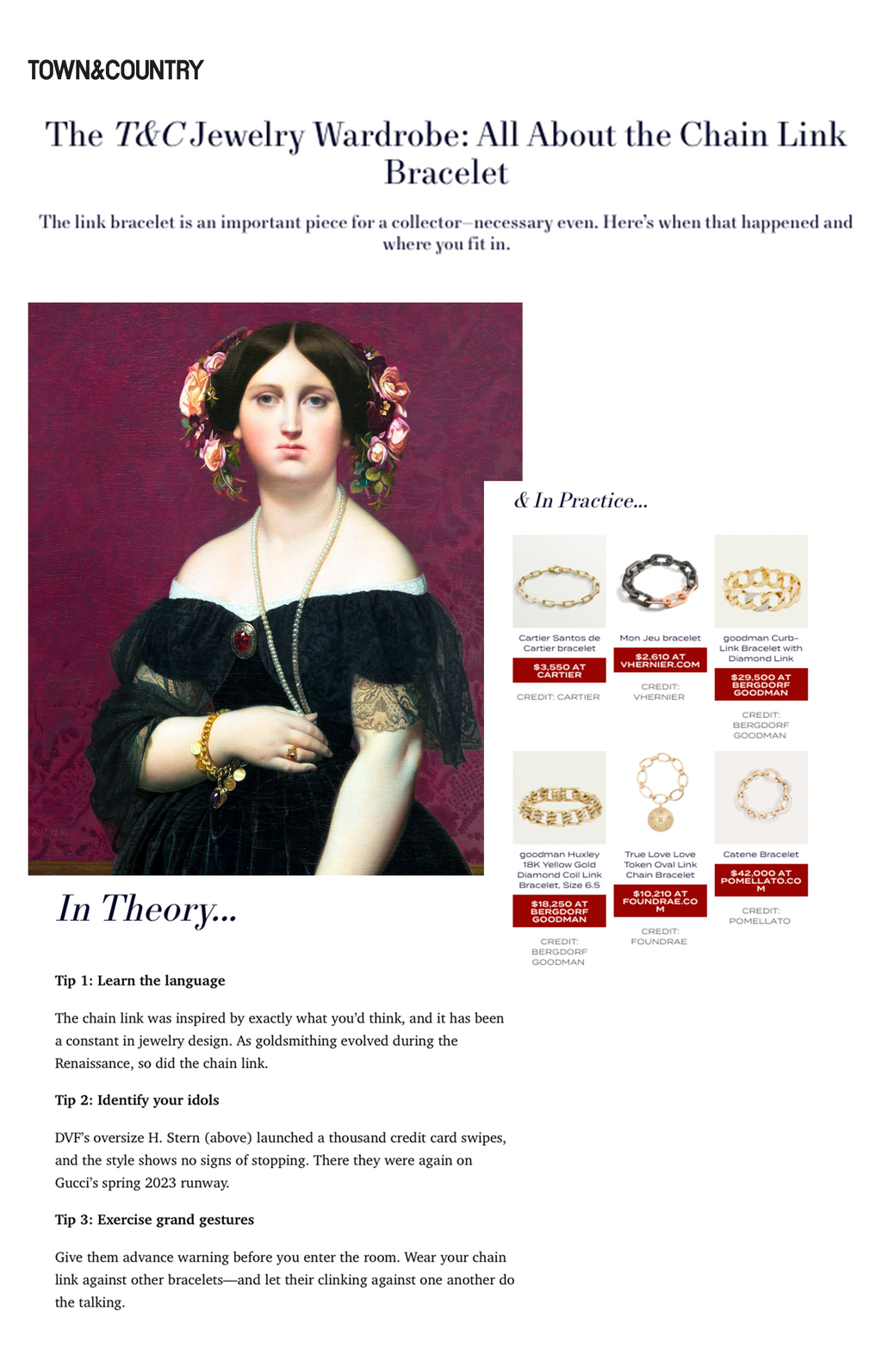 Town & Country - The T&C Jewelry Wardrobe: All About the Chain Link Bracelet - Nov 2023