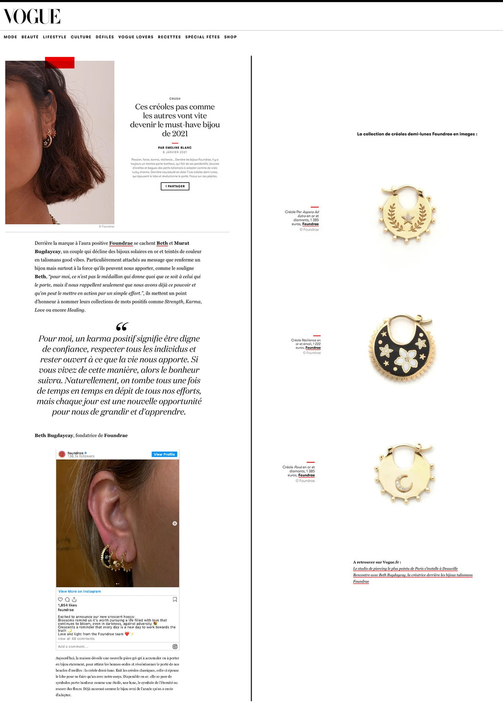 Vogue.FR Ces créoles pas comme les autres vont vite devenir le must-have bijou de 2021