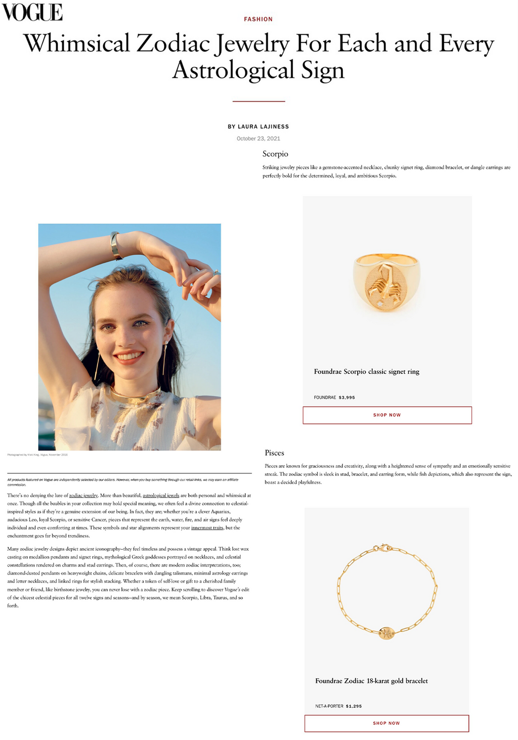 Vogue - Whimsical Zodiac Jewelry, Oct 2021