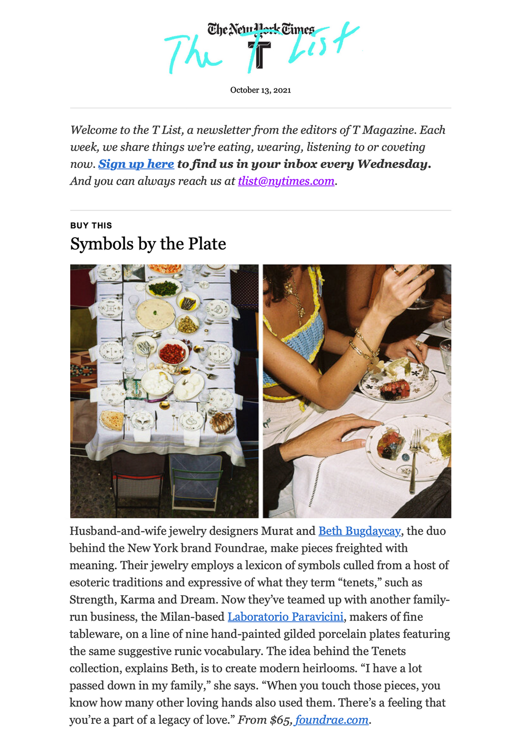 T Magazine - Symbols By The Plate, Oct 2021