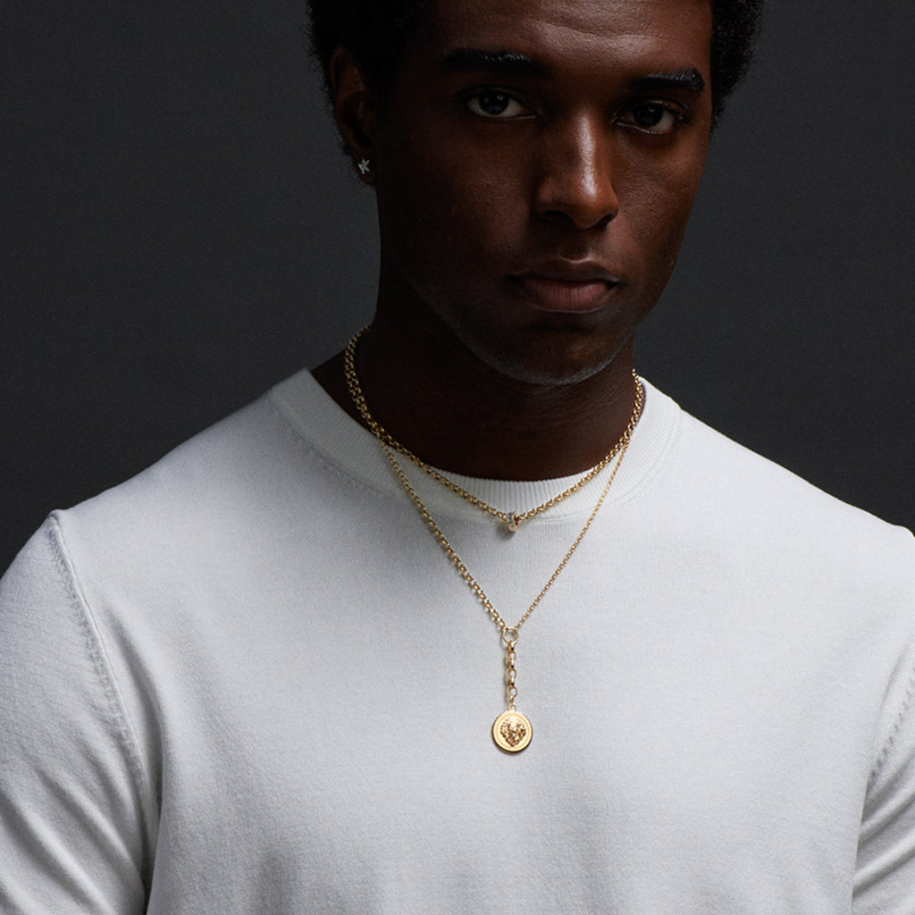 18K Yellow Gold Strength - Protection | Medium Mixed Belcher Extension Necklace | Diamonds, Yellow Gold – FoundRae view 4