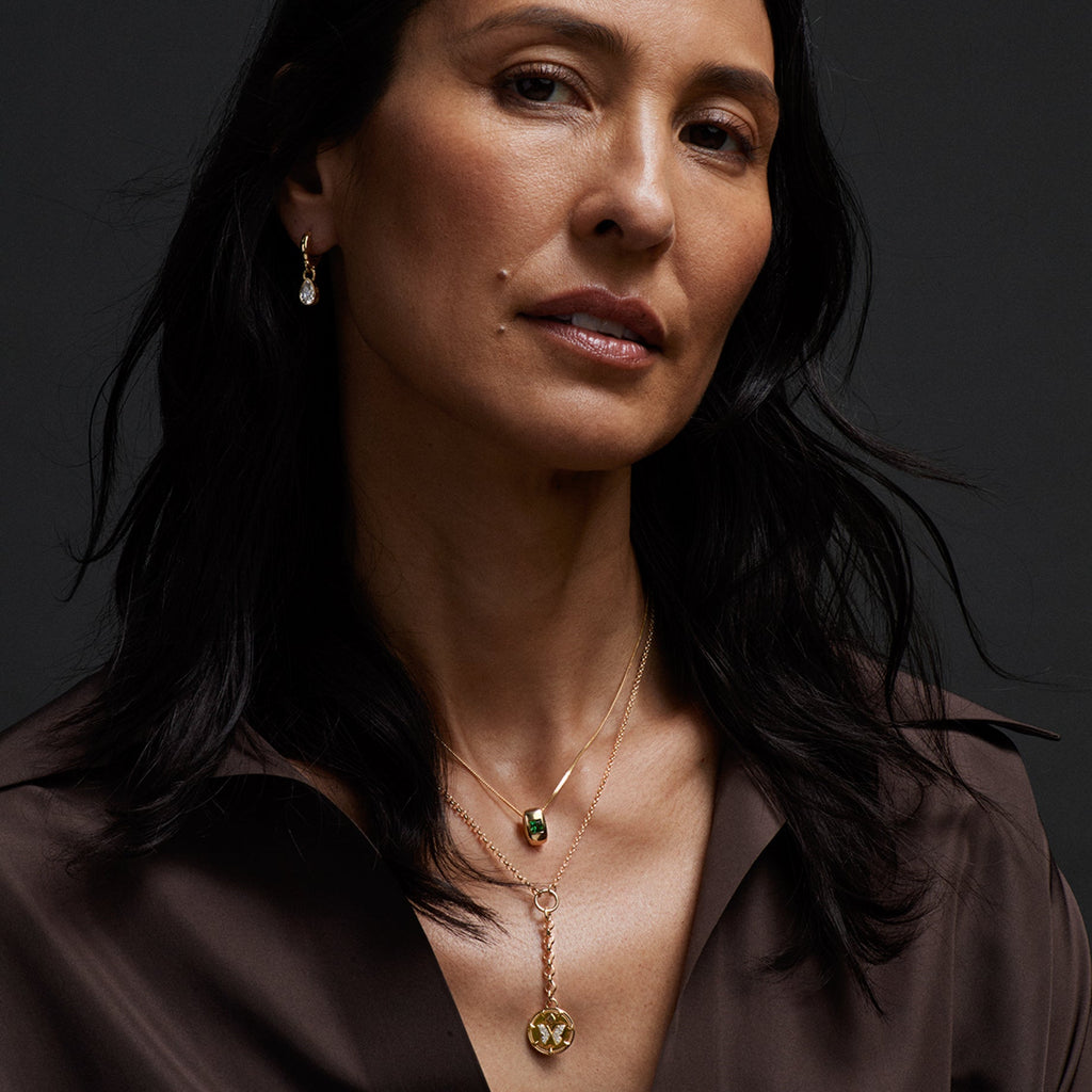 Reverie & Gemstone Heart : Small Mixed Belcher Extension Chain Necklace view 2