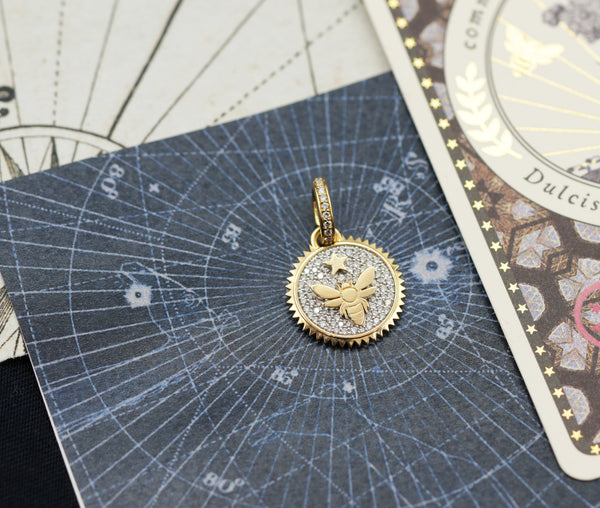 Bee - FoundRae X Every Mother Counts : Pave Baby Medallion with Annex Link