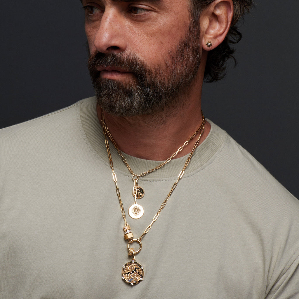 18K Yellow Gold Clip | Medium Clip Open Chain with Pavé Medium Annex Link | Diamonds, 18K Yellow Gold – FoundRae view 2