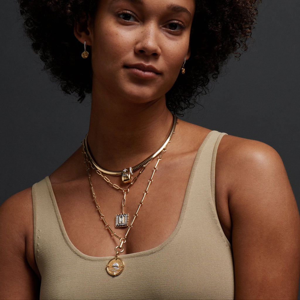 18K Yellow Gold Lovestruck : Custom Pierced Diamond Refined Clip Chain Necklace – FoundRae view 4