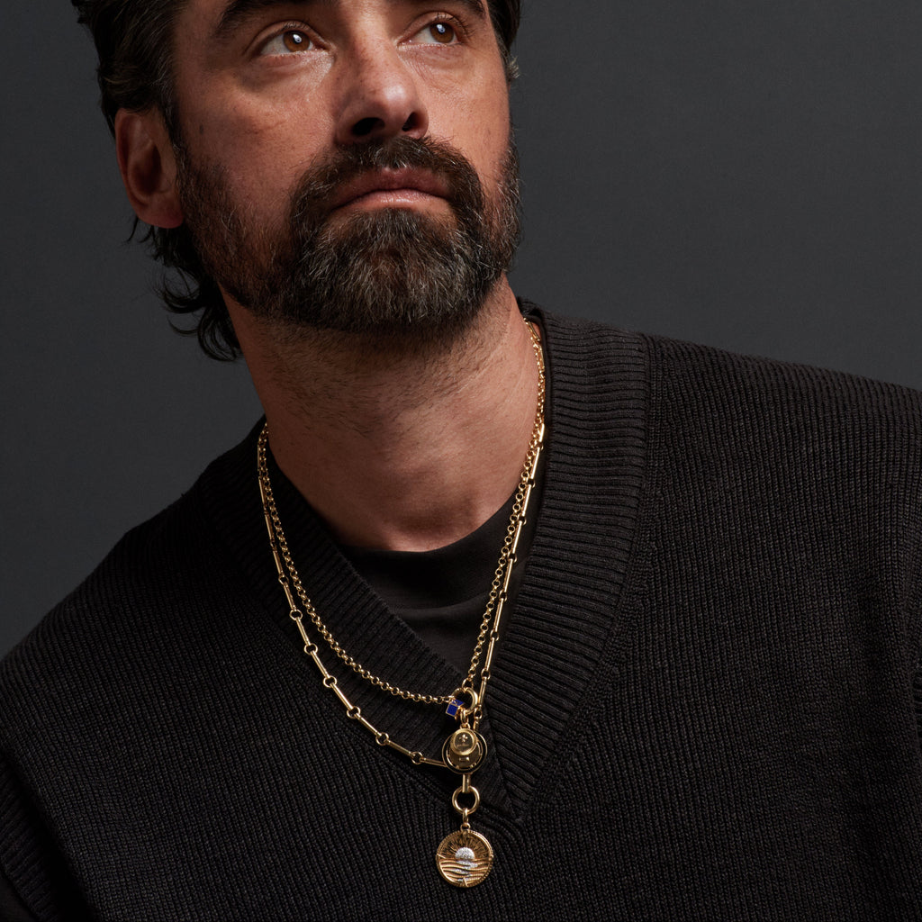 18K Yellow Gold Gold Element Hanging Clockweight Chain – FoundRae view 4