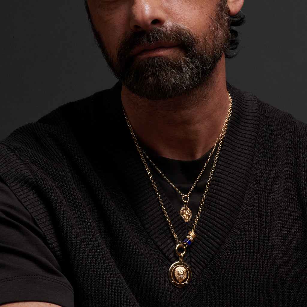 Strength Large Medallion : in Gold with Diamonds and an Annex Link view 2