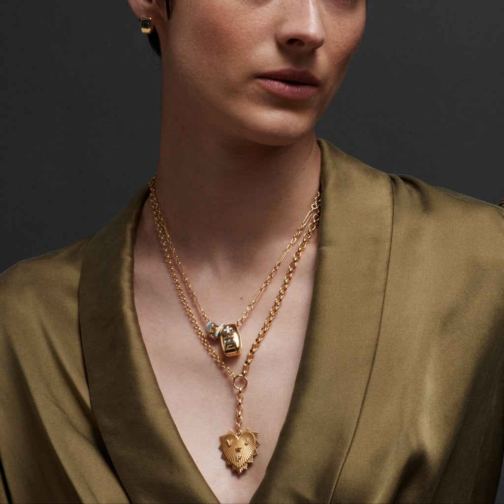 18K Yellow Gold Ever Growing Love - Vivacity : Oversized Heart Slide – FoundRae view 5