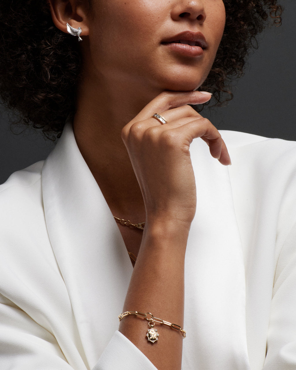 18K Yellow Gold Love : Classic FOB Clip chain Bracelet – FoundRae view 2