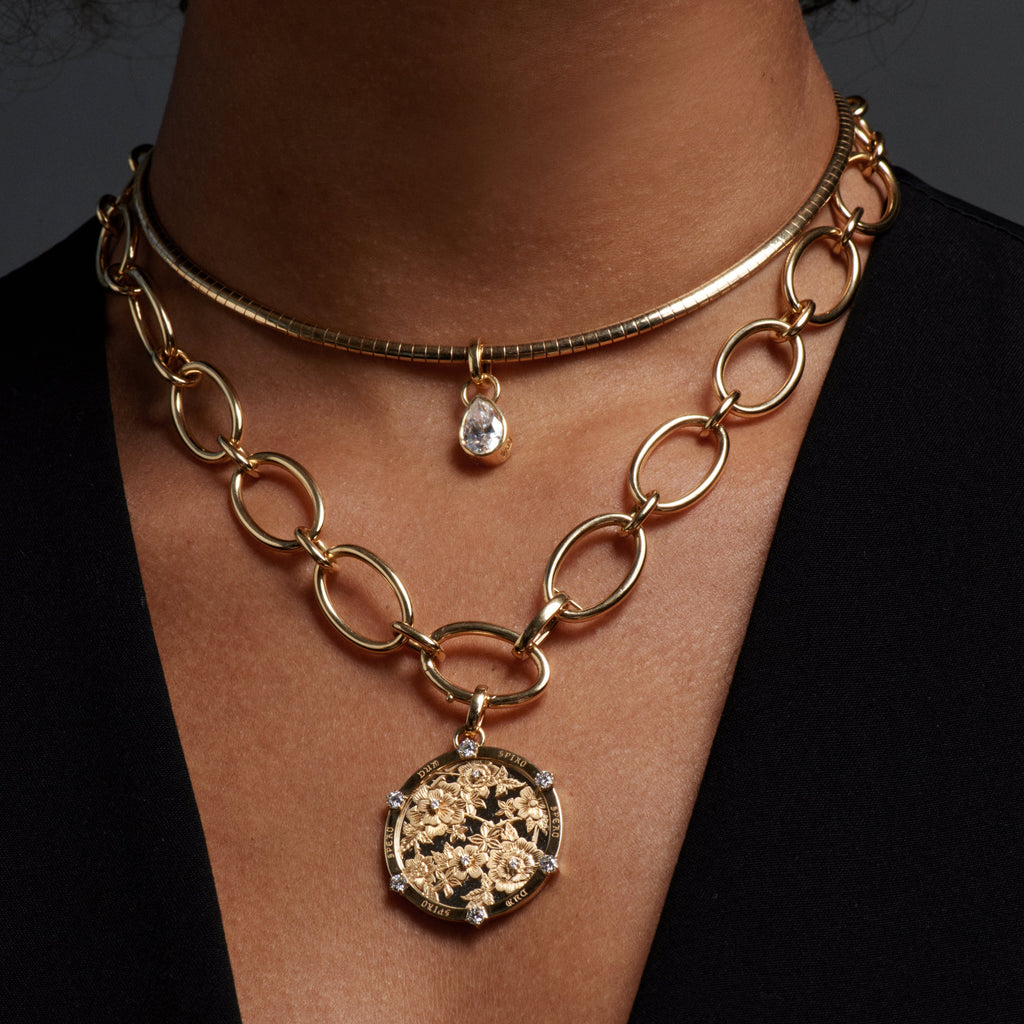 18K Yellow Gold Oval Link Chain Necklace – FoundRae view 3