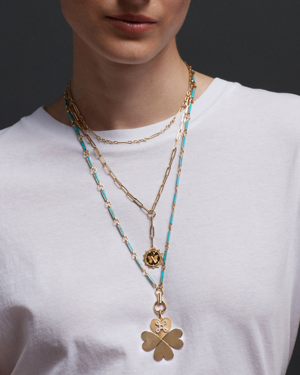 18K Yellow Gold Reverie : Classic Fob Clip Extension Chain Necklace – FoundRae view 4