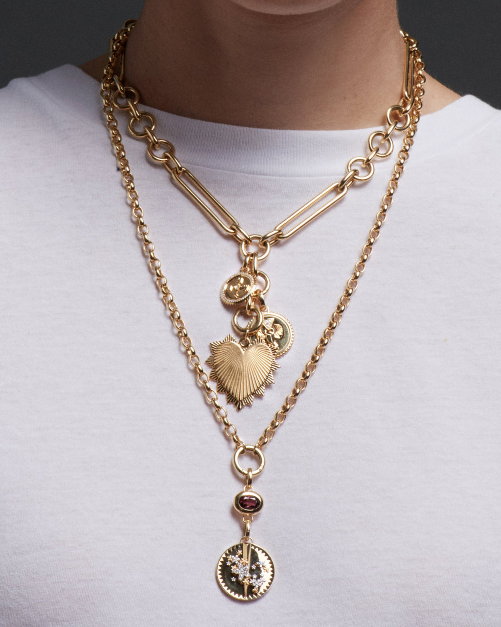 18K Yellow Gold 9.82ct Oval Cut One-of-a-Kind Pink Tourmaline Gemstone Cache Link Pendant : in Yellow Gold with an Annex Link – FoundRae view 3