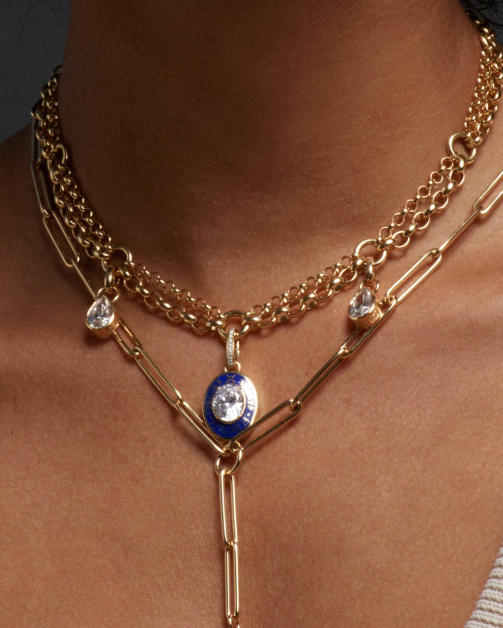 18K Yellow Gold Medium Pave Oval Annex Link – FoundRae view 4