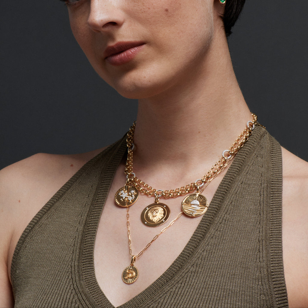 18K Yellow Gold Festoon Chain : in Yellow Gold with Pave Diamond Links – FoundRae view 5