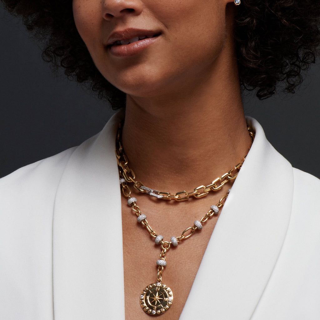 18K Yellow Gold Orbit Extension Chain : in Yellow Gold with Pave Diamonds – FoundRae view 4