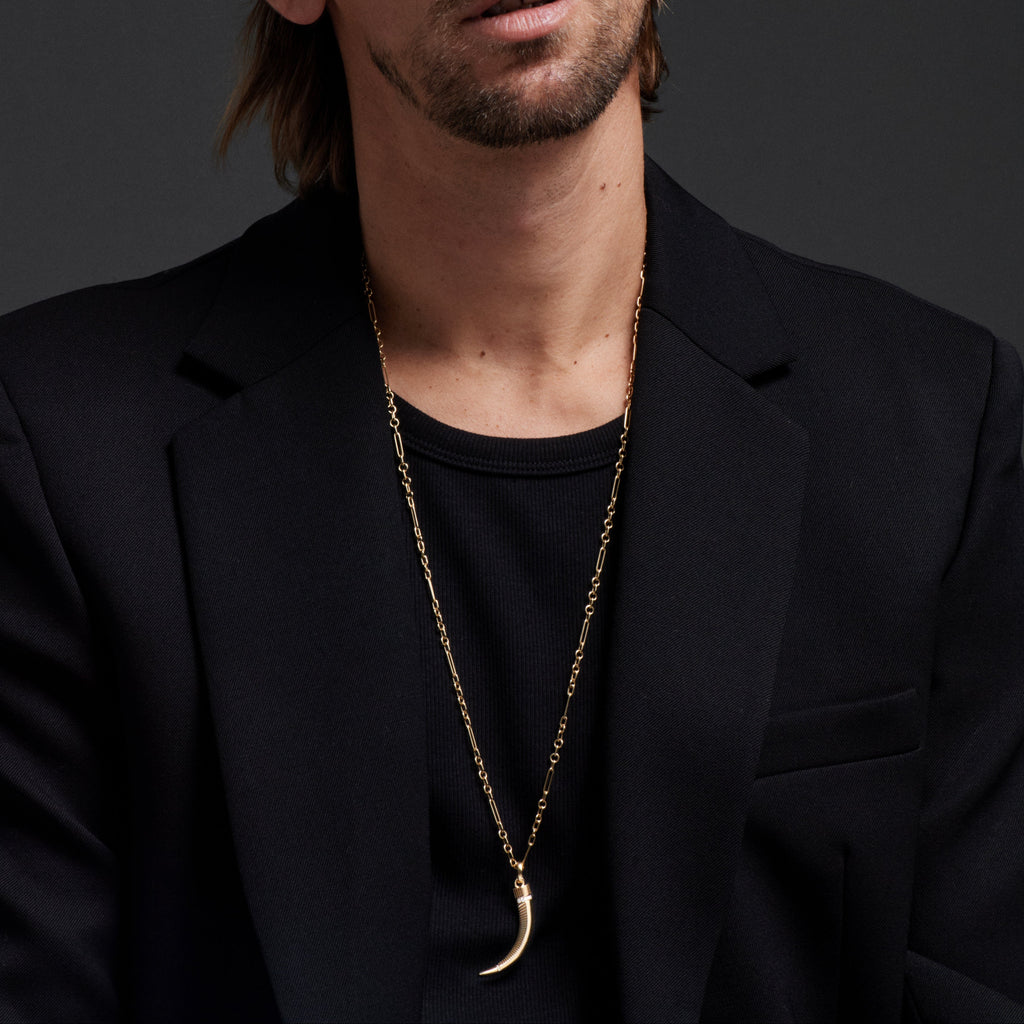 La Loba Claw Pendant : in Yellow Gold with Diamonds and an Annex Link view 2