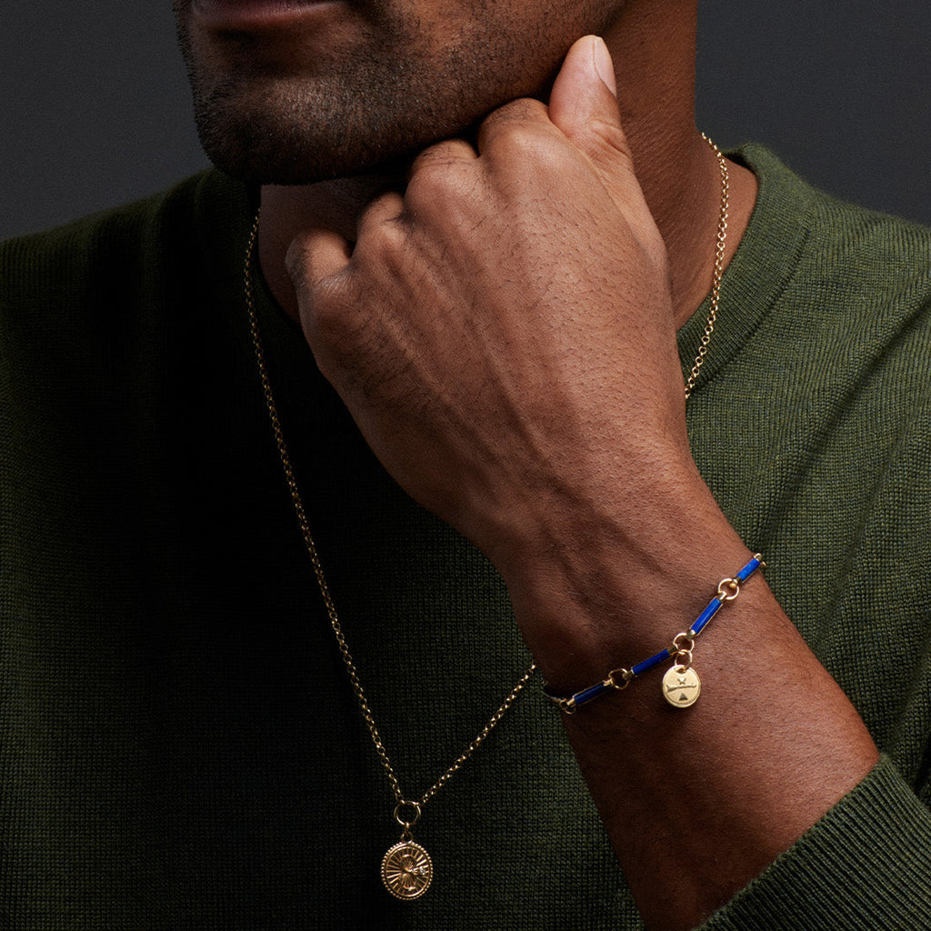 Dream Element Stone Bracelet : In Lapis and Yellow Gold view 2