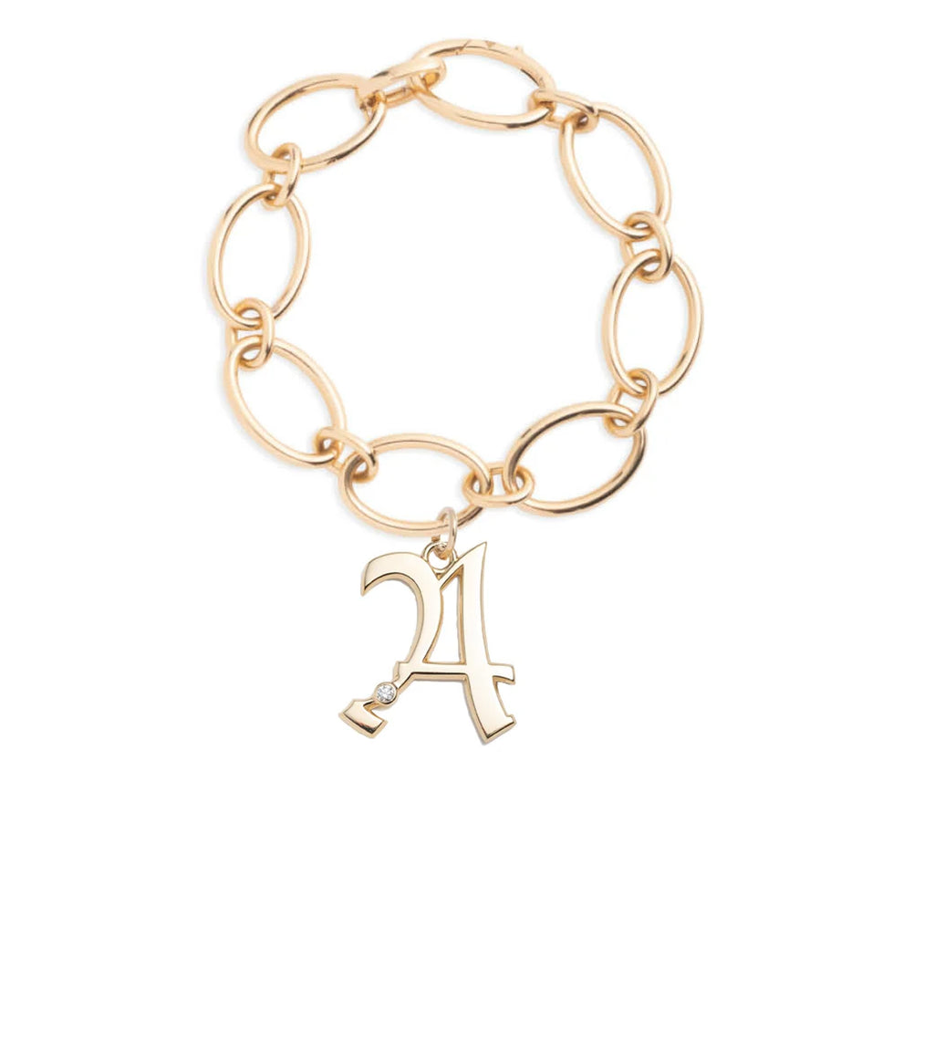 Oversized Initial : Oval Link Bracelet view 1