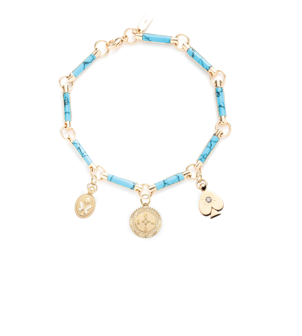 Internal Compass, Reverie & Spade : Element Chain Bracelet Turquoise view 1