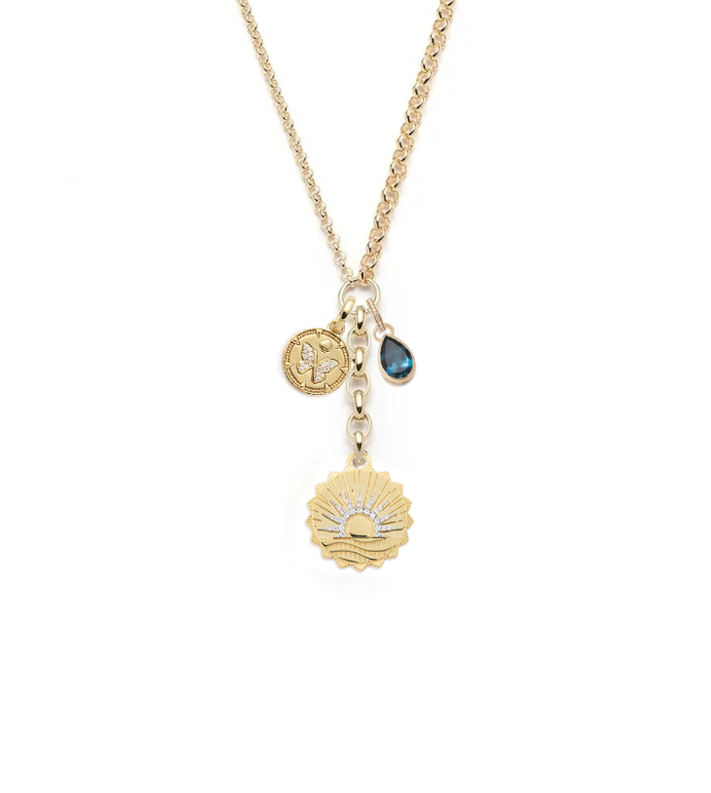 Internal Compass, Reverie & Forever Pair : Medium Mixed Belcher Extension Necklace view 1