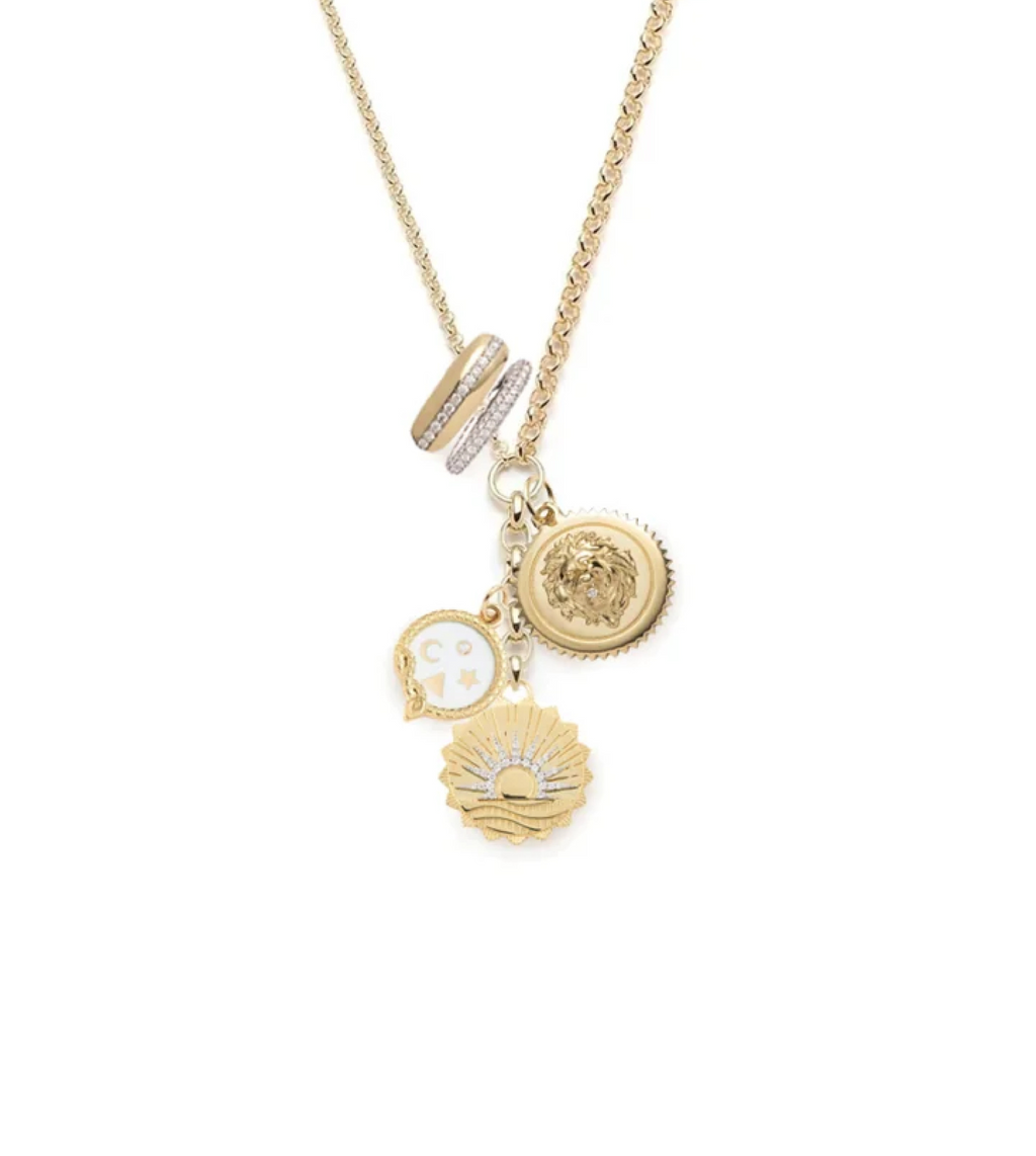 Internal Compass, Strength & Wholeness : Medium Mixed Belcher Extension Necklace view 1