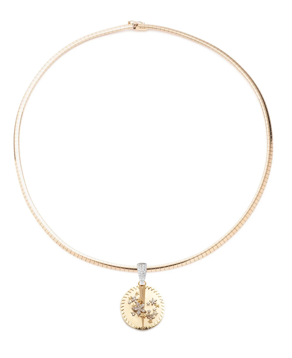 Resilience | Blossoms Small Sleek Collar Necklace | Diamonds, Mixed Gold