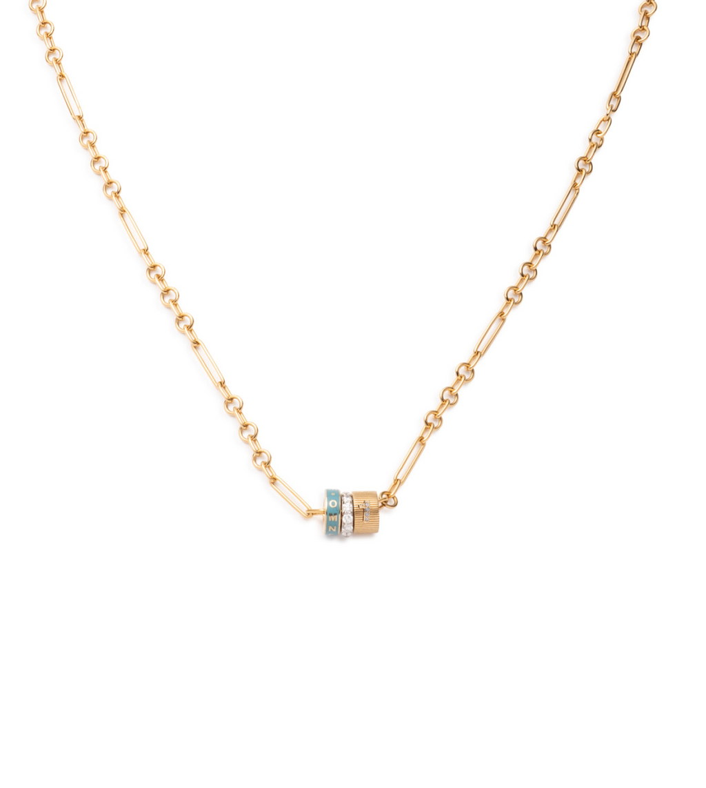 Reverie, Pave and Number Heart Beat : Fine Mixed Clip Chain Necklace view 1