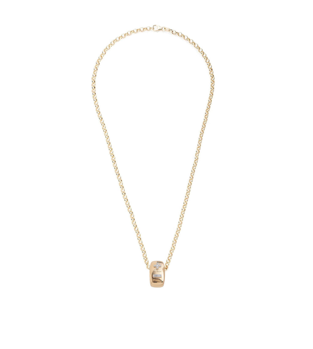 18K Yellow Gold Ever Growing - Vivacity : Oversized Oval Heart Slide Medium Belcher Chain Necklace – FoundRae