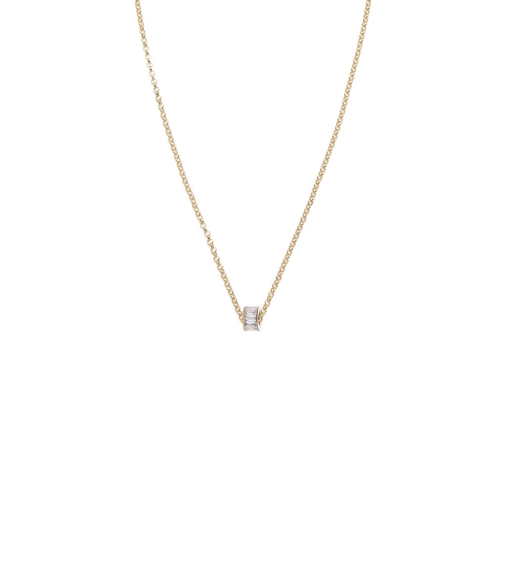 Baguette Diamonds : Heart Beat Fine Belcher Chain Necklace view 1