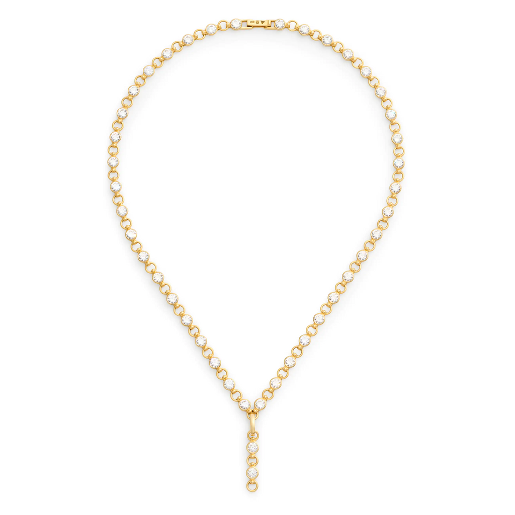 18K Yellow Gold Rivière | Rivière Link Extension Necklace | Diamonds, 18K Yellow Gold – FoundRae view 3