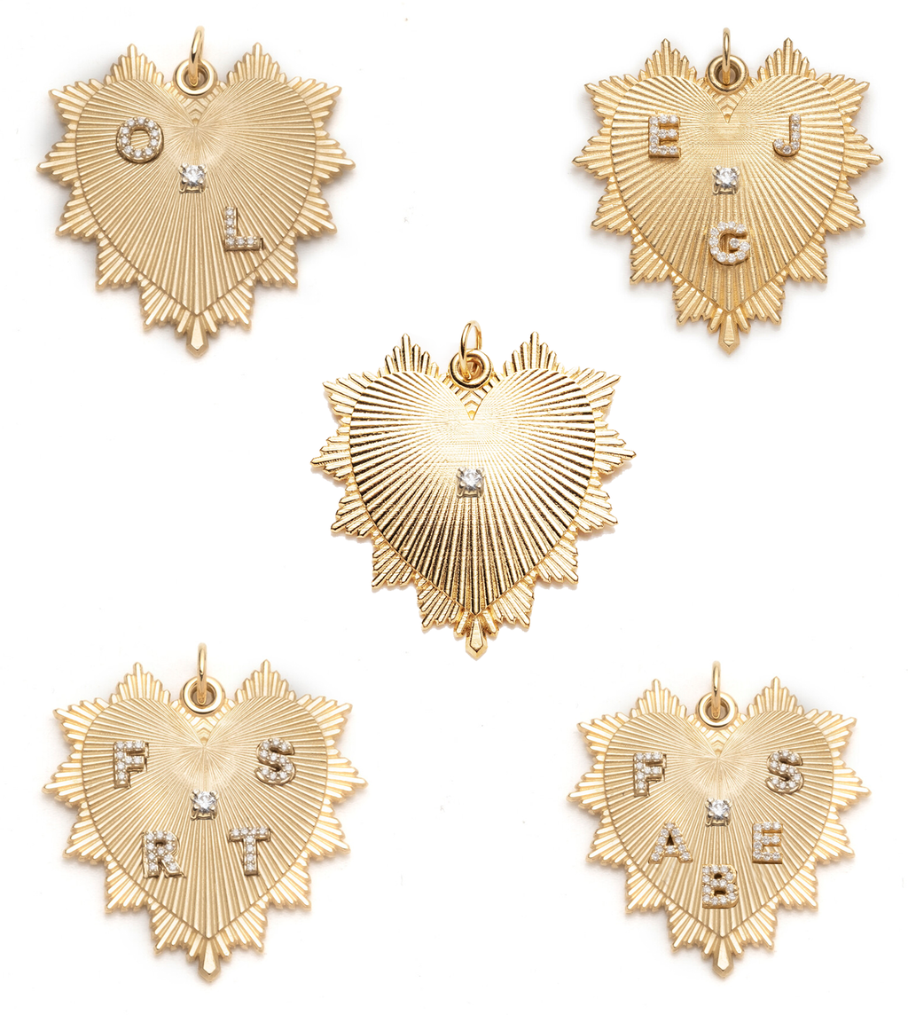 Custom Heart Love Token Oversized Medallion : in Yellow Gold with Diamonds and an Annex Link – FoundRae view 8