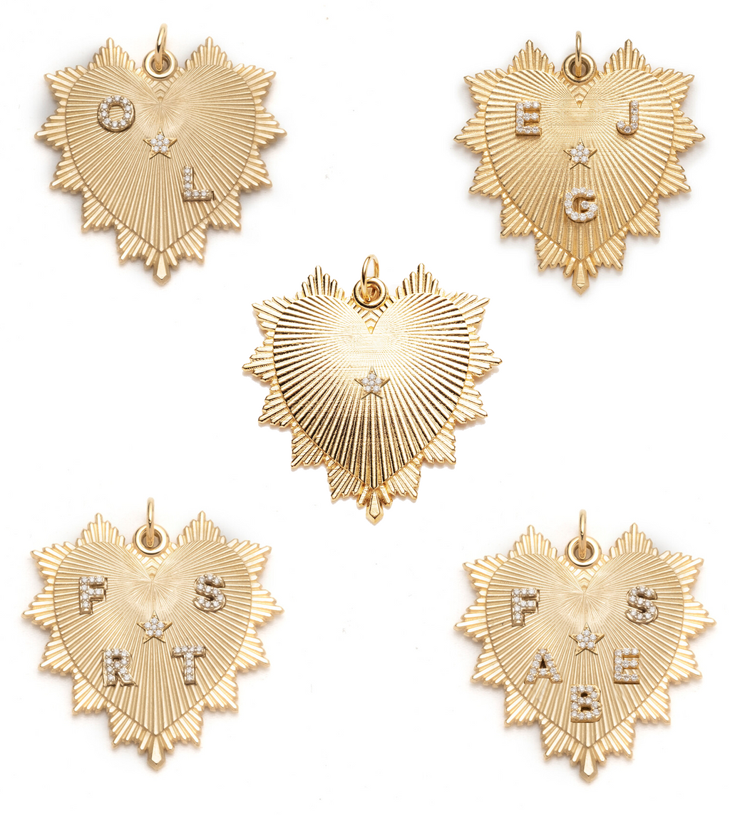 Custom Heart Love Token Oversized Medallion : in Yellow Gold with Diamonds and an Annex Link – FoundRae view 7