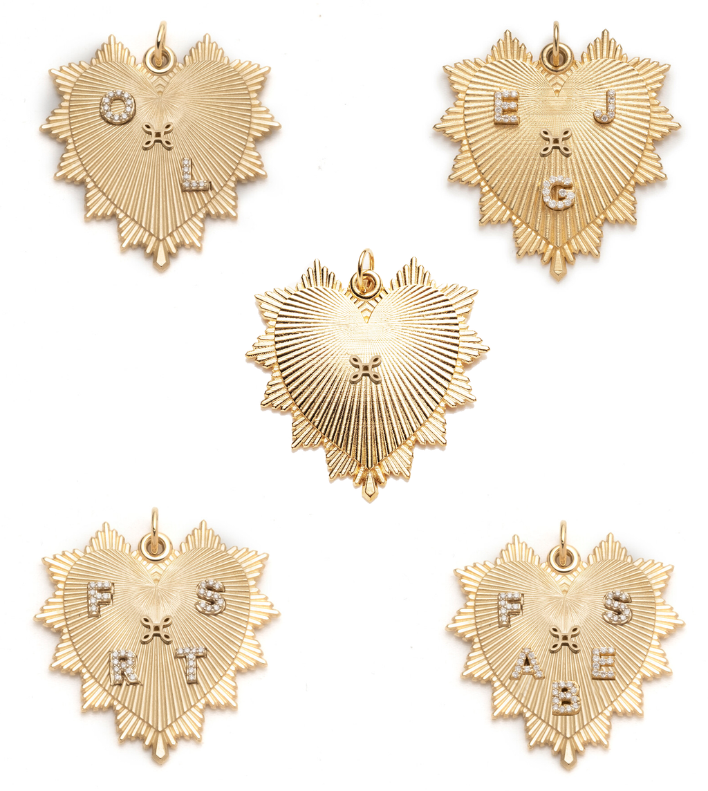 Custom Heart Love Token Oversized Medallion : in Yellow Gold with Diamonds and an Annex Link – FoundRae view 6