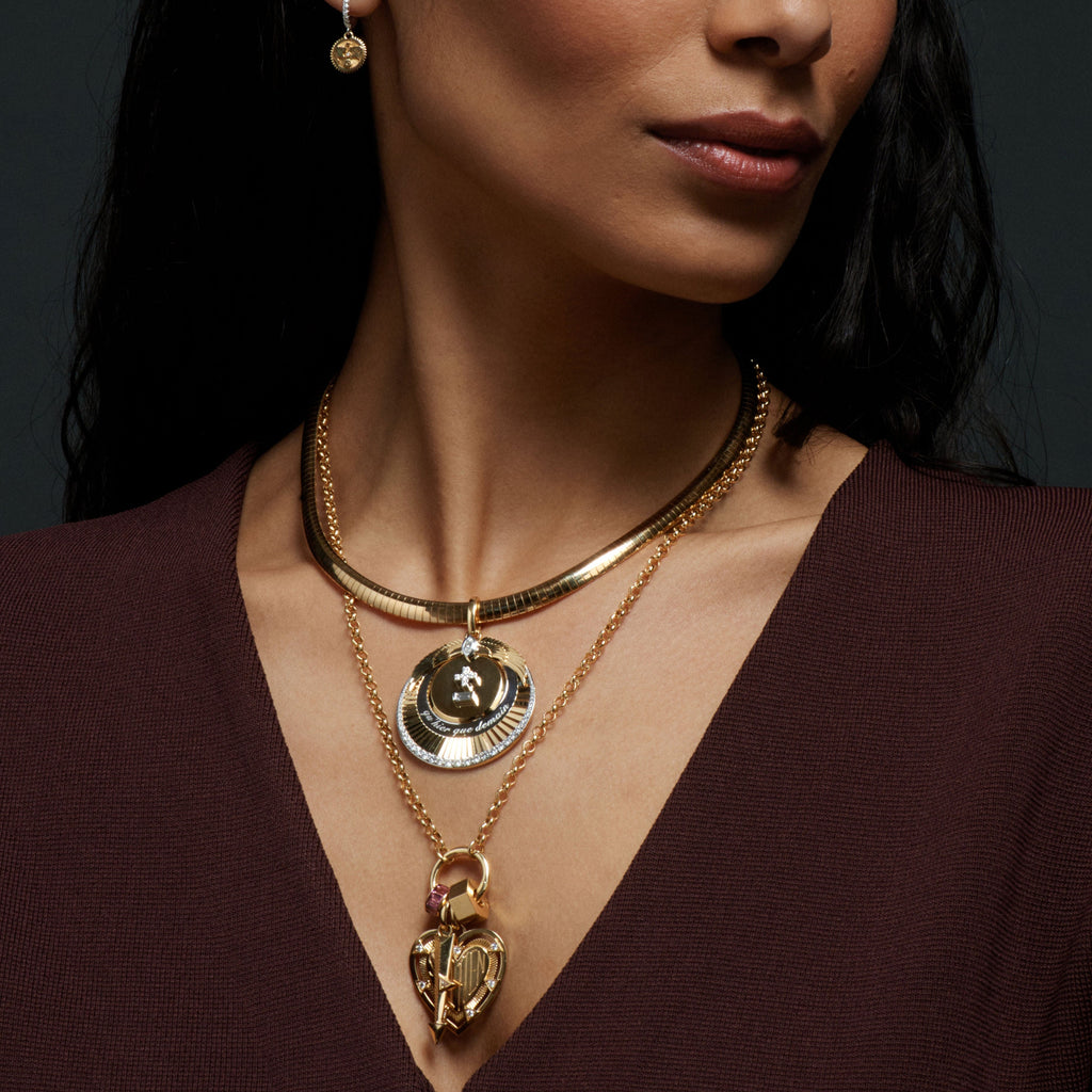 18K Yellow Gold Belcher | Medium Belcher Open Chain with Pavé Medium Annex Link | Diamonds, 18K Yellow Gold – FoundRae view 2