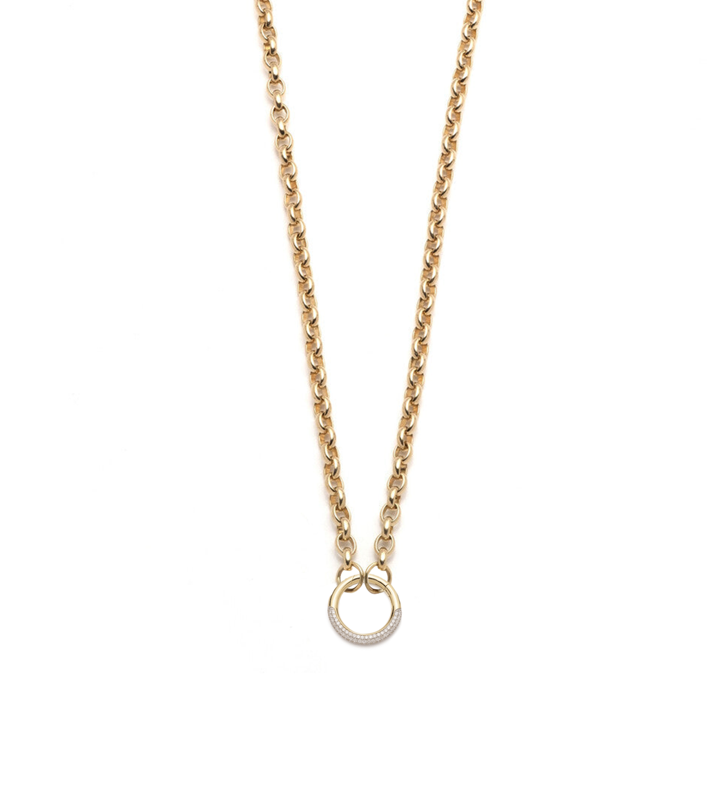 Heavy Belcher Open Chain : in Yellow Gold with Pave Diamonds 18