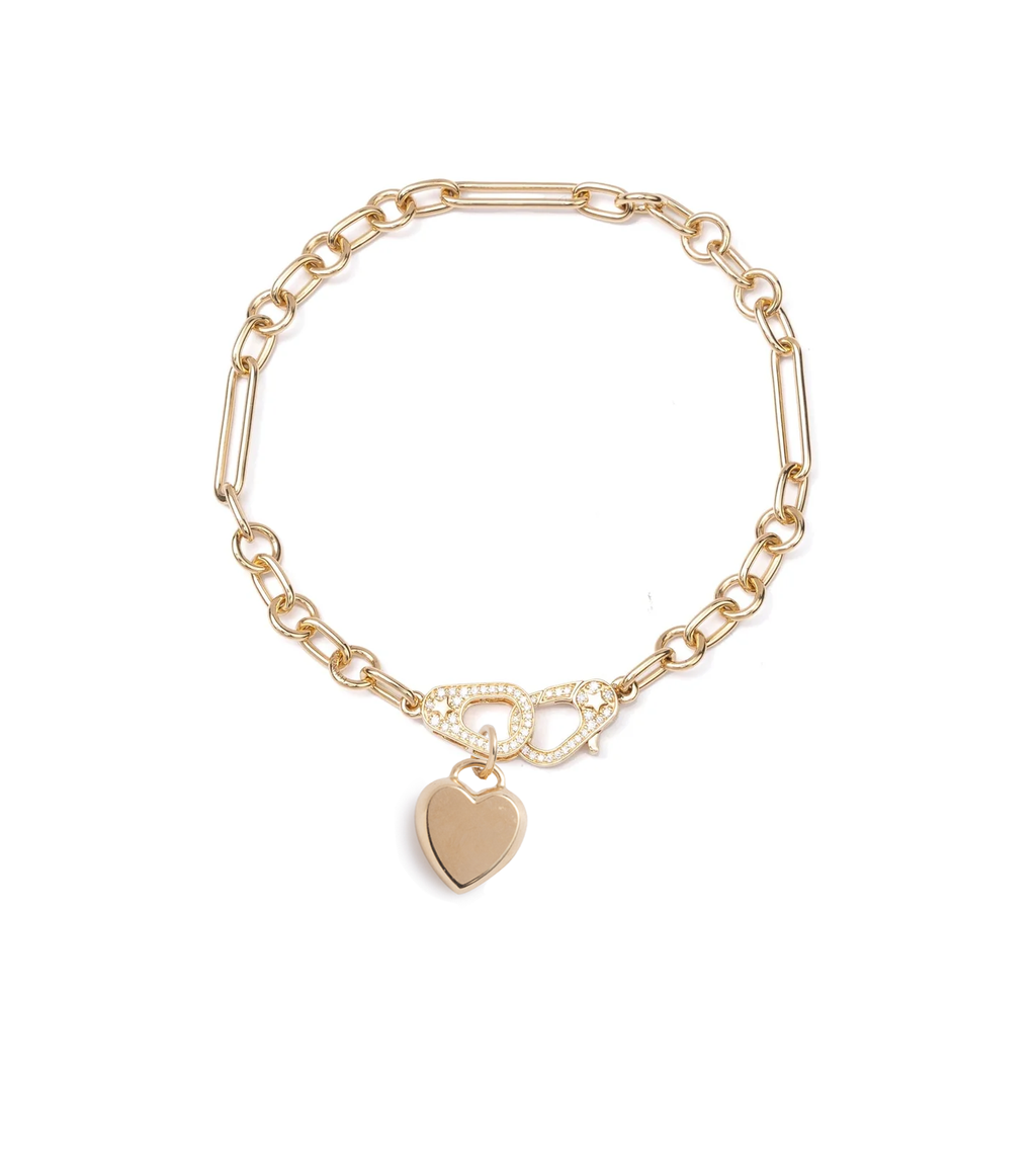 18K Gold Heart Ingot - Love : Sister Hooks Small Mixed Clip Bracelet – FoundRae