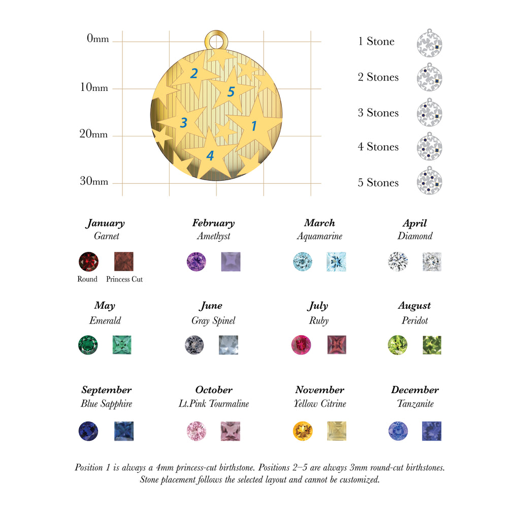 18K Yellow Gold Personalized - Foundation | Custom Birthday Starstone Medallion | Yellow Gold – FoundRae view 5