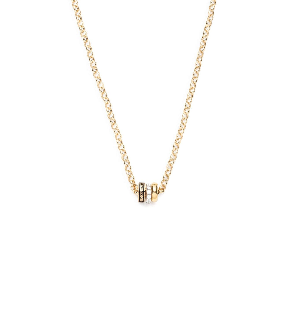 Tenet, Pave Diamond Edge & Chubby Gold : Heart Beat Story - Medium Belcher Chain Necklace view 1