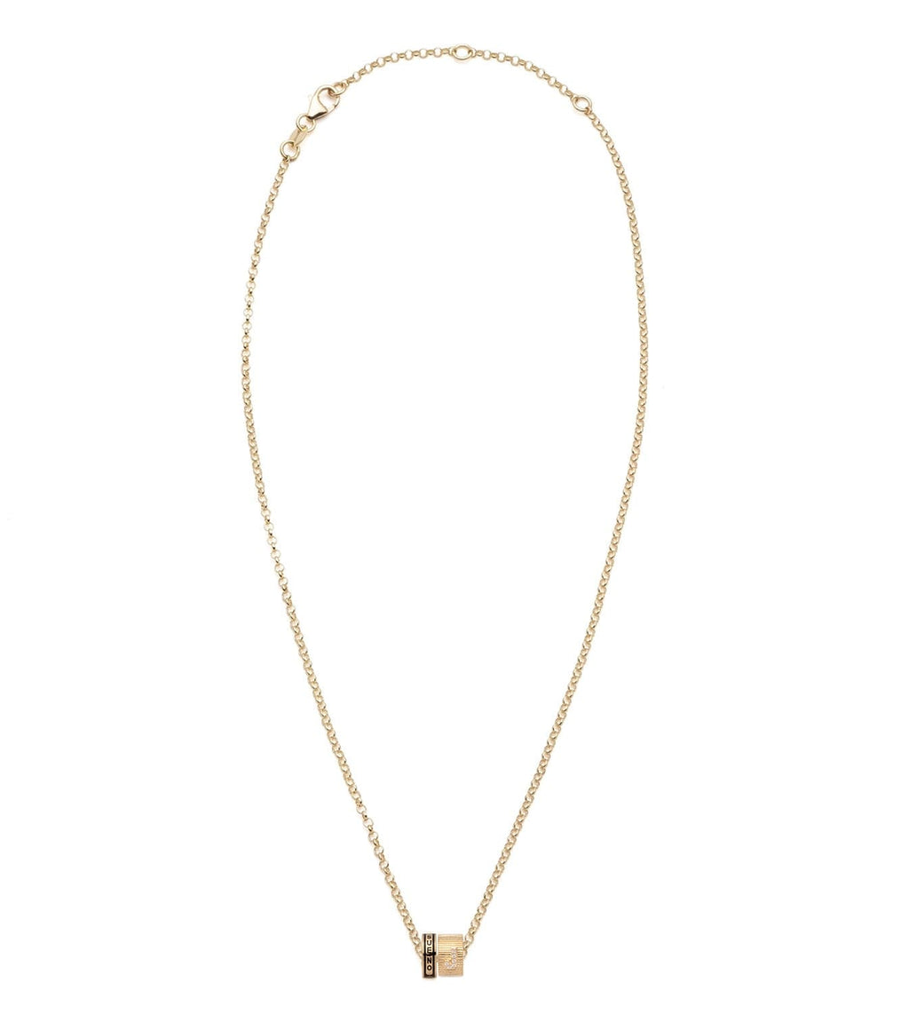 Dream & Pave Diamond Initial : Heart Beat Fine Belcher Chain Necklace – FoundRae