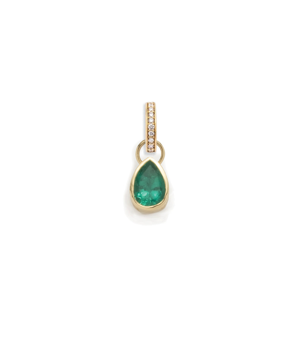 18K Yellow Gold Forever & Always a Pair - Love : 0.8ct Emerald Pear Pendant with Oval Push Gate – FoundRae