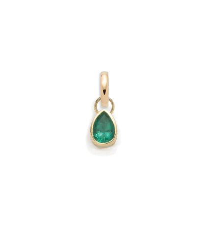 Forever & Always a Pair - Love : 0.8ct Emerald Pear Pendant with Oval Push Gate