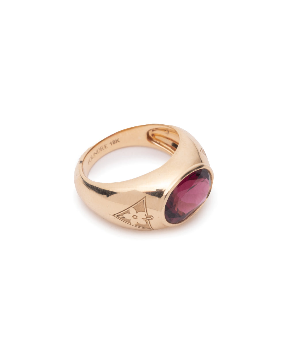 4.44 ct One-of-a-Kind Gemstone Ring : in Yellow Gold with Rhodalite Garnet – FoundRae view 2