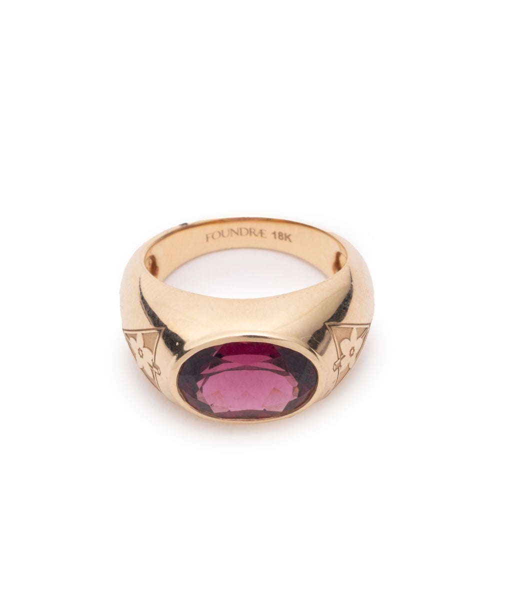 4.44 ct One-of-a-Kind Gemstone Ring : in Yellow Gold with Rhodalite Garnet – FoundRae view 1