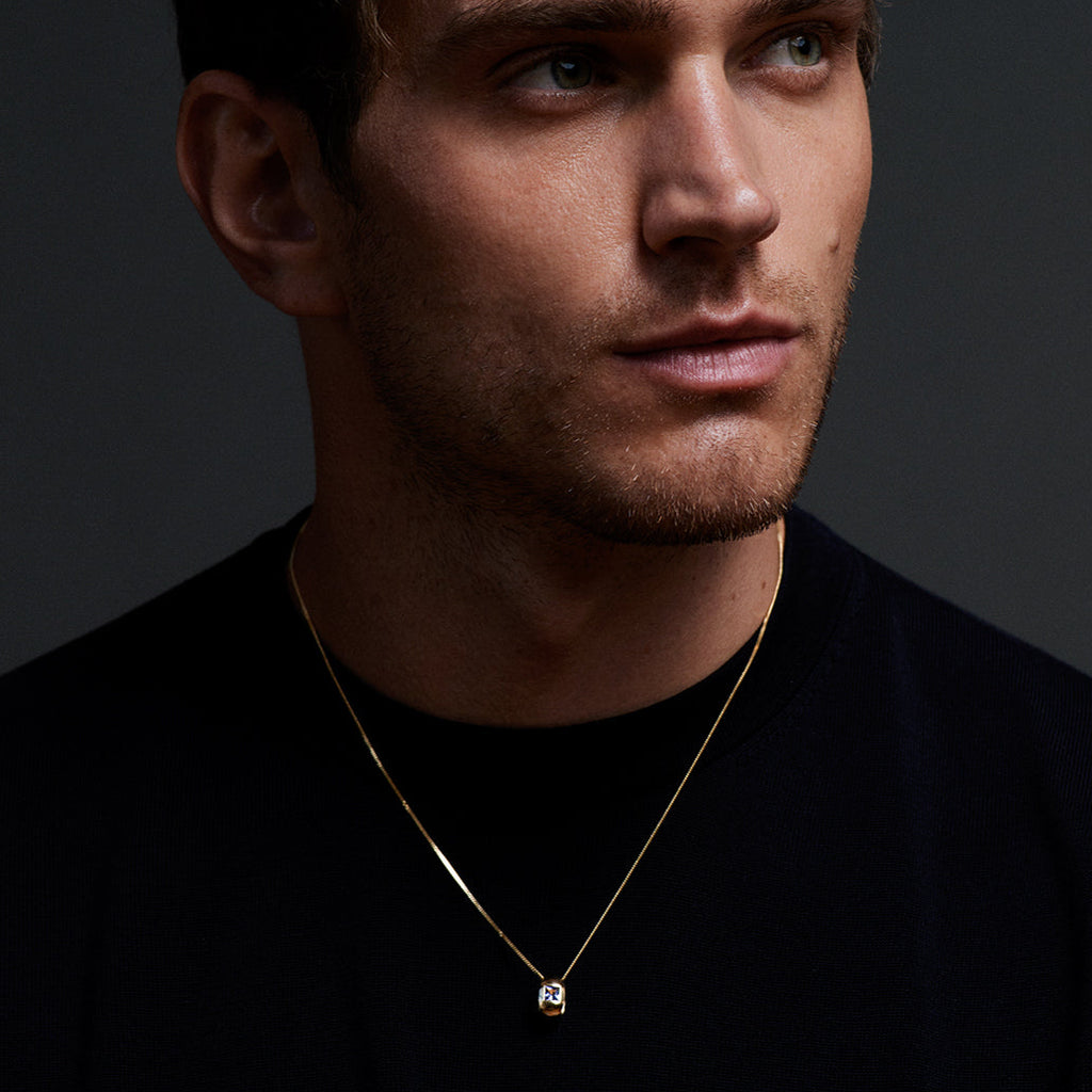 Princess Cut Violet Spinel - Love : Fine Diamond Cut Curb Necklace view 2