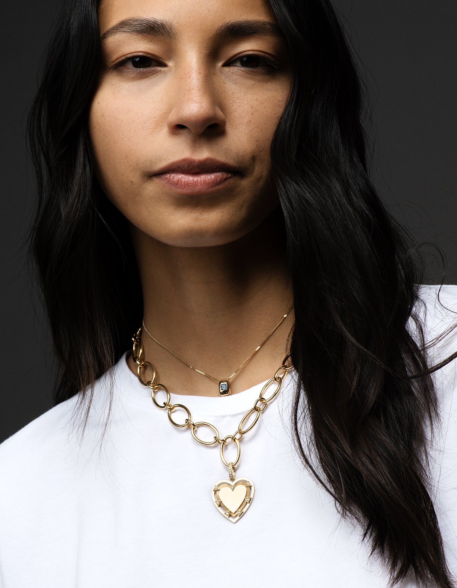 Heart Token - Love : Oval Link Chain Necklace