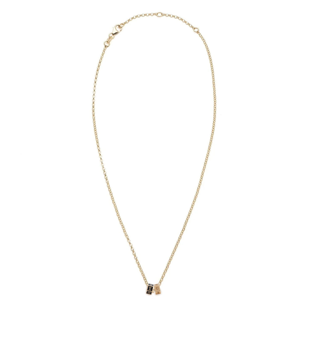 18K Yellow Gold Engravable & Black I Love U : Fine Belcher Necklace – FoundRae