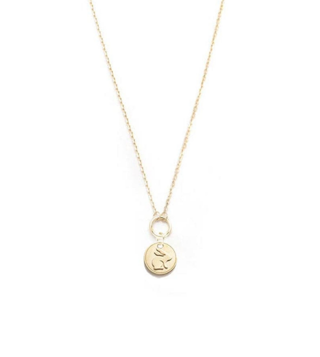 Bunny - True Love : Miniature Coin Drop Necklace view 1