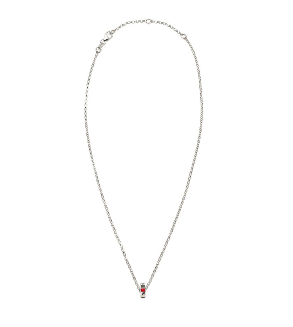 Internal Compass : Heart Beat Fine Belcher Chain Necklace White Gold – FoundRae